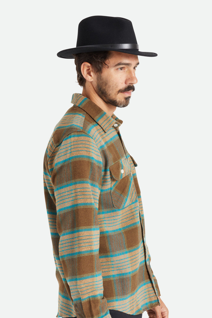 Fedora Brixton Messer Masculino Pretas | EOVJM-8749