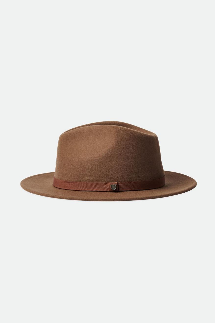 Fedora Brixton Messer Packable Masculino Marrom | RWCIO-9738