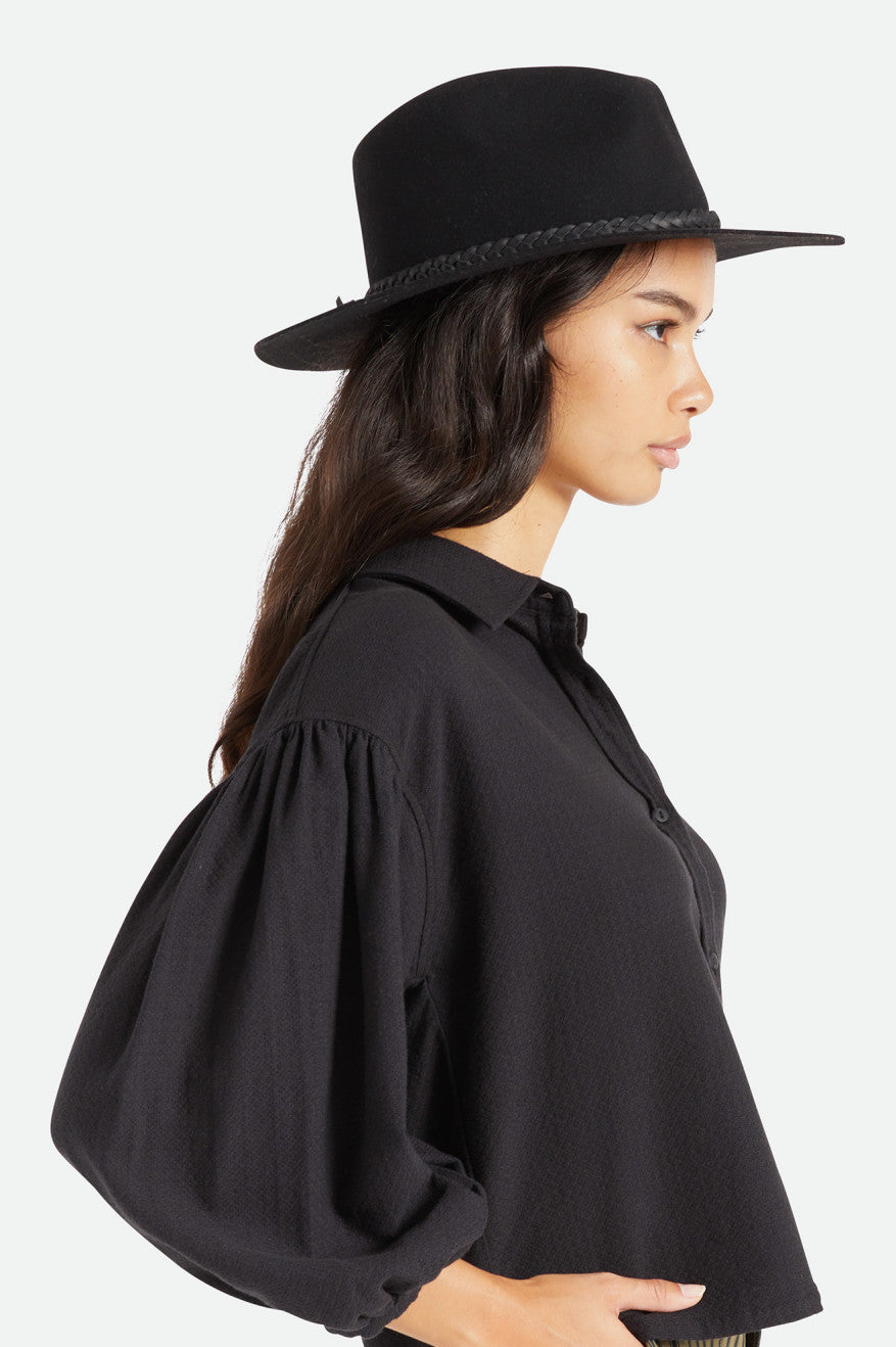 Fedora Brixton Messer Western Fedora Feminino Pretas | CTLGP-0296