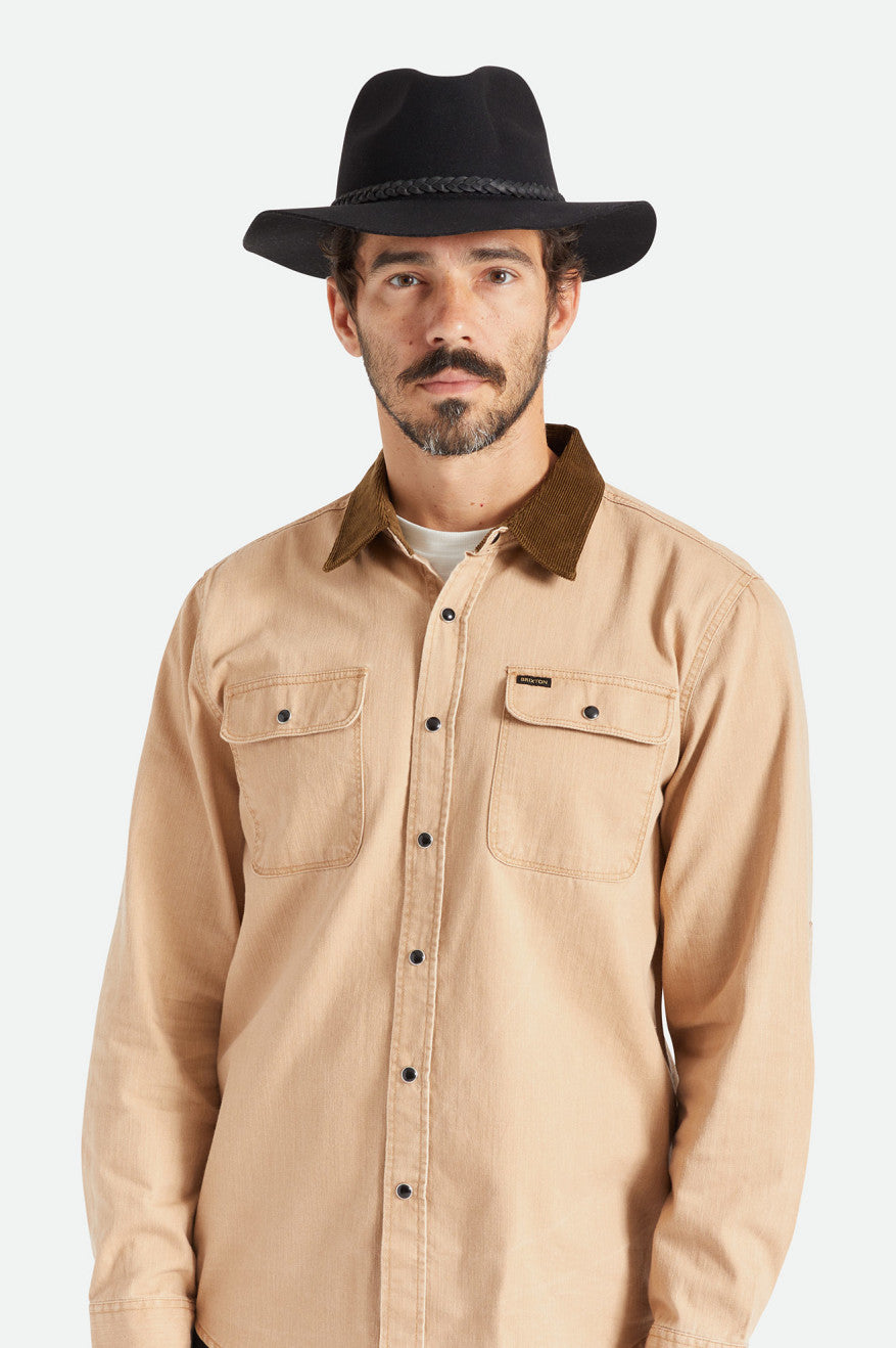 Fedora Brixton Messer Western Masculino Pretas | HGBJV-1935