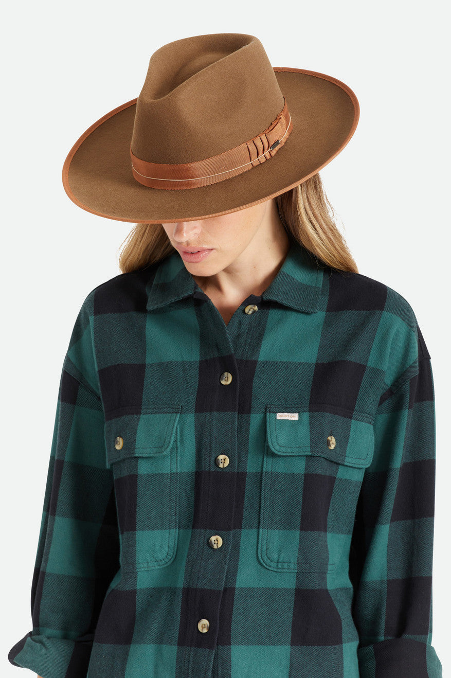 Fedora Brixton Reno Fedora Feminino Marrom | SQUCP-2876