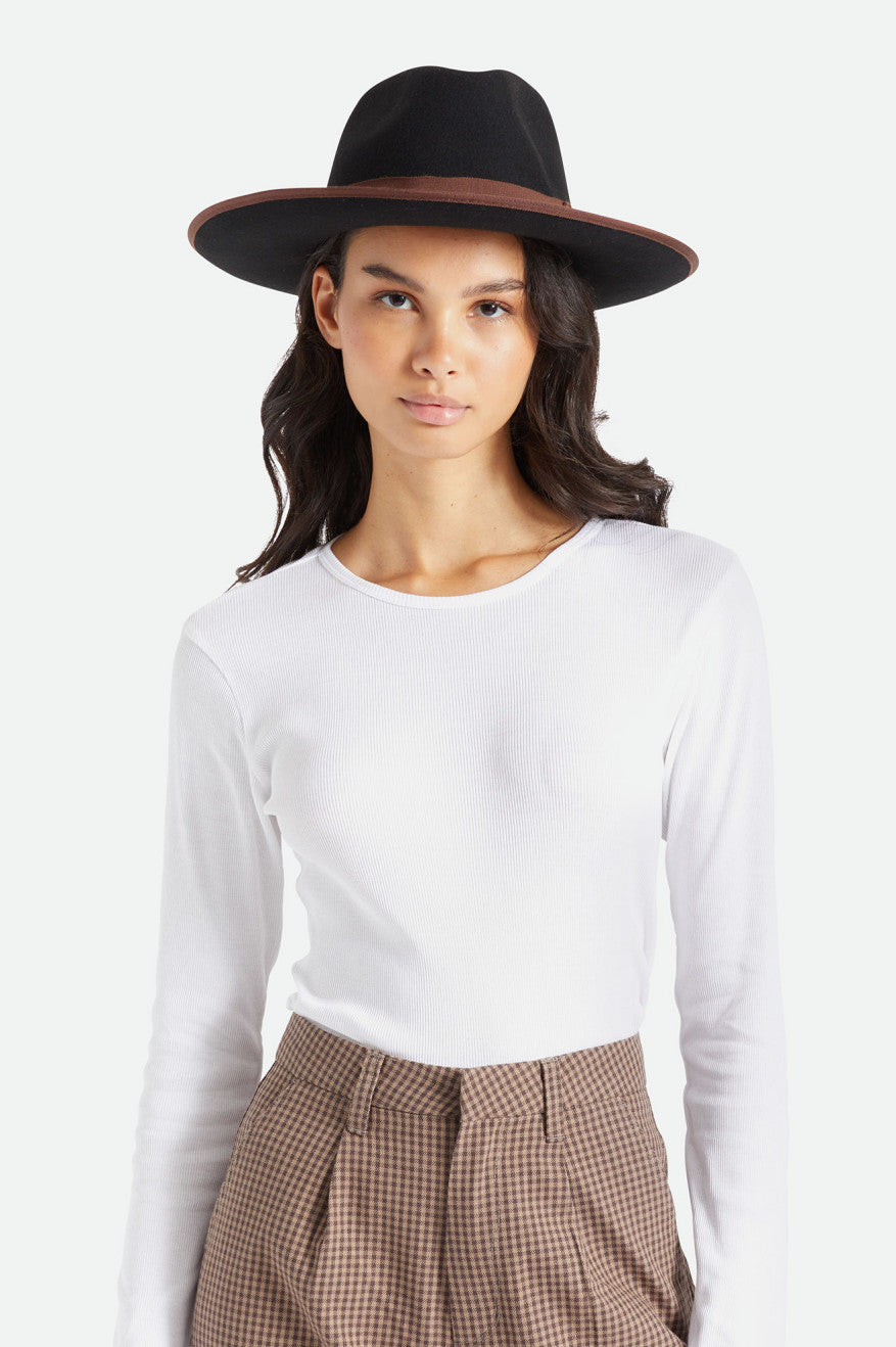 Fedora Brixton Reno Fedora Feminino Pretas Marrom | JRLMK-3917