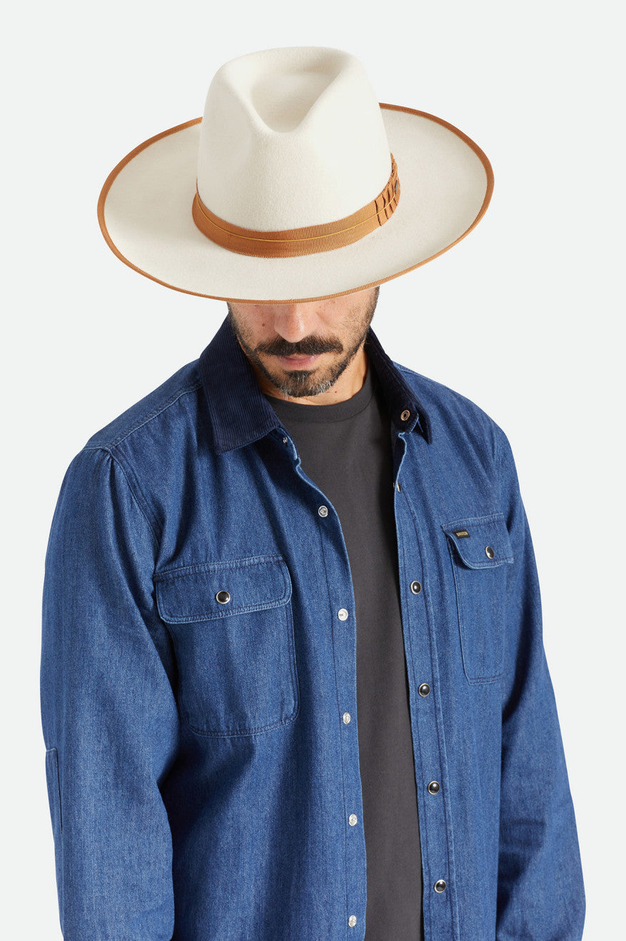 Fedora Brixton Reno Masculino Branco | LOCSN-8730