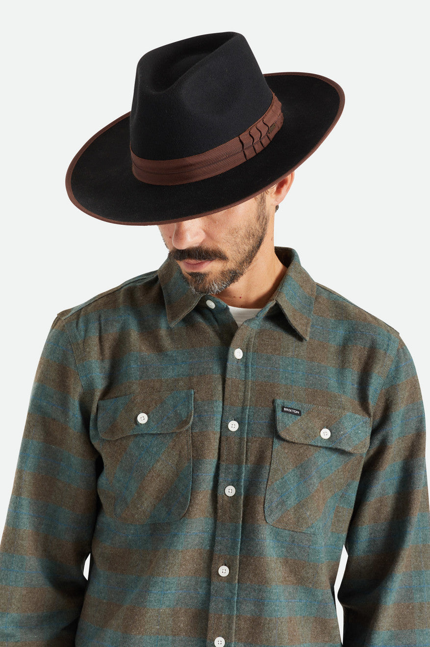 Fedora Brixton Reno Masculino Pretas Marrom | GOTNE-8167