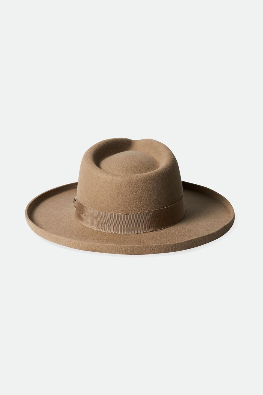 Fedora Brixton Victoria Felt Masculino Marrom | VBTXK-0683