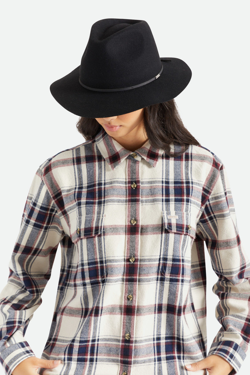 Fedora Brixton Wesley Fedora Feminino Pretas | KNAHJ-0718