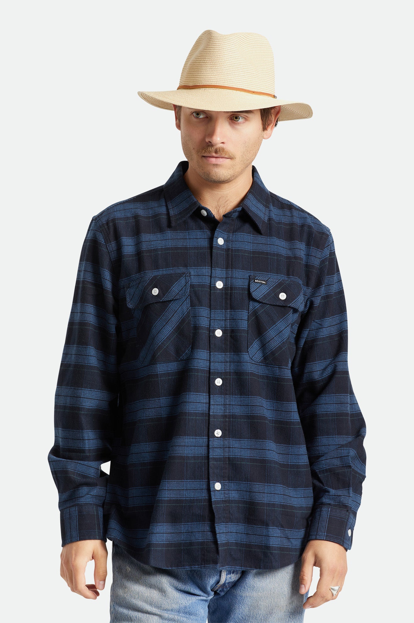 Fedora Brixton Wesley Straw Packable Masculino Marrom | JMPXZ-0173