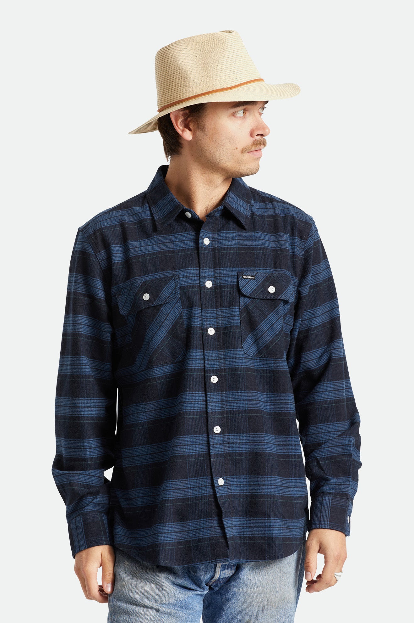 Fedora Brixton Wesley Straw Packable Masculino Marrom | JMPXZ-0173