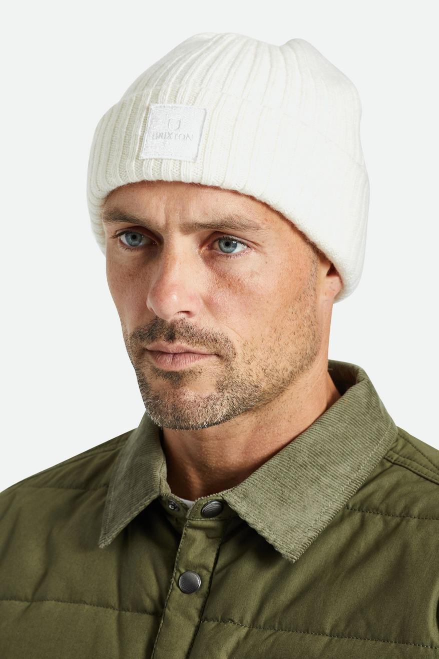 Gorro Brixton Alpha Square Merino Lã Masculino Branco | MXGQS-7201