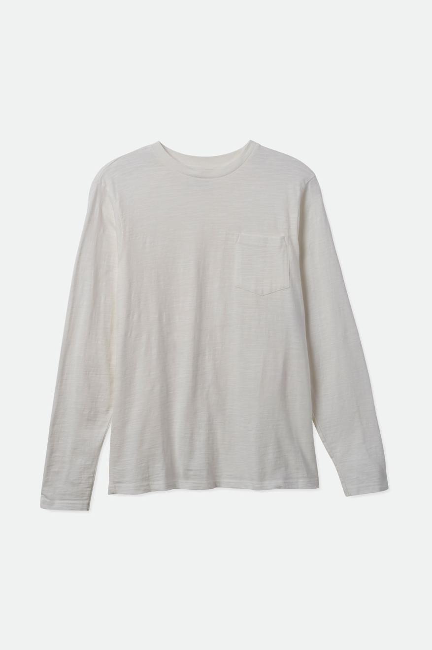 Knitwear Brixton Basic Slub L/S Pocket Masculino Branco | GCIHS-3280