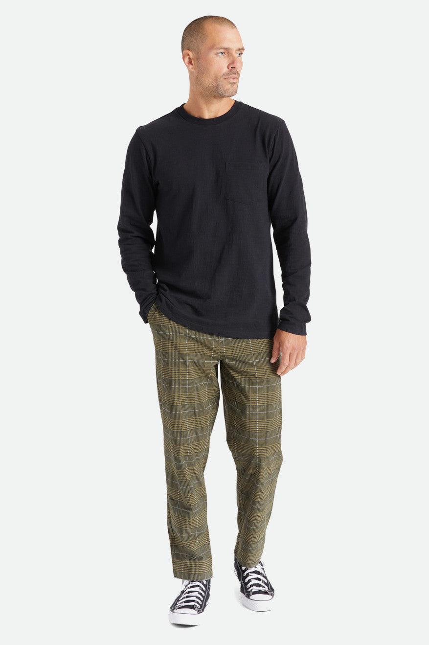 Knitwear Brixton Basic Slub L/S Pocket Masculino Pretas | YVTFS-1907