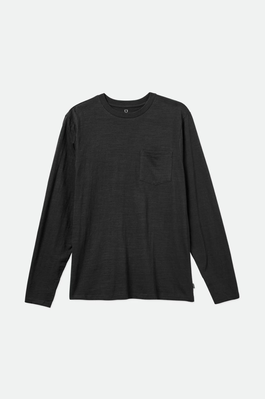 Knitwear Brixton Basic Slub L/S Pocket Masculino Pretas | YVTFS-1907