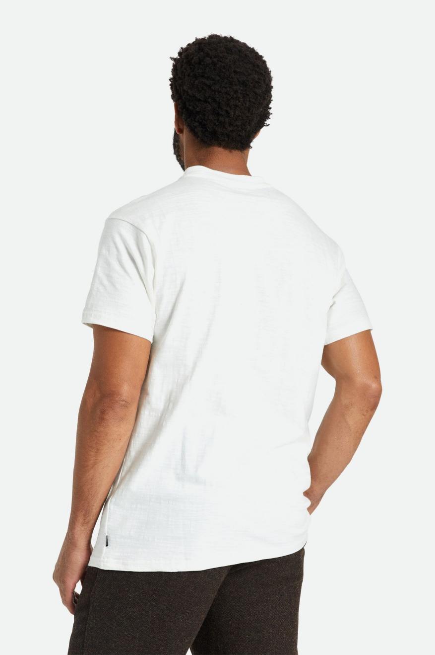 Knitwear Brixton Basic Slub S/S Henley Masculino Branco | TXKWO-0856