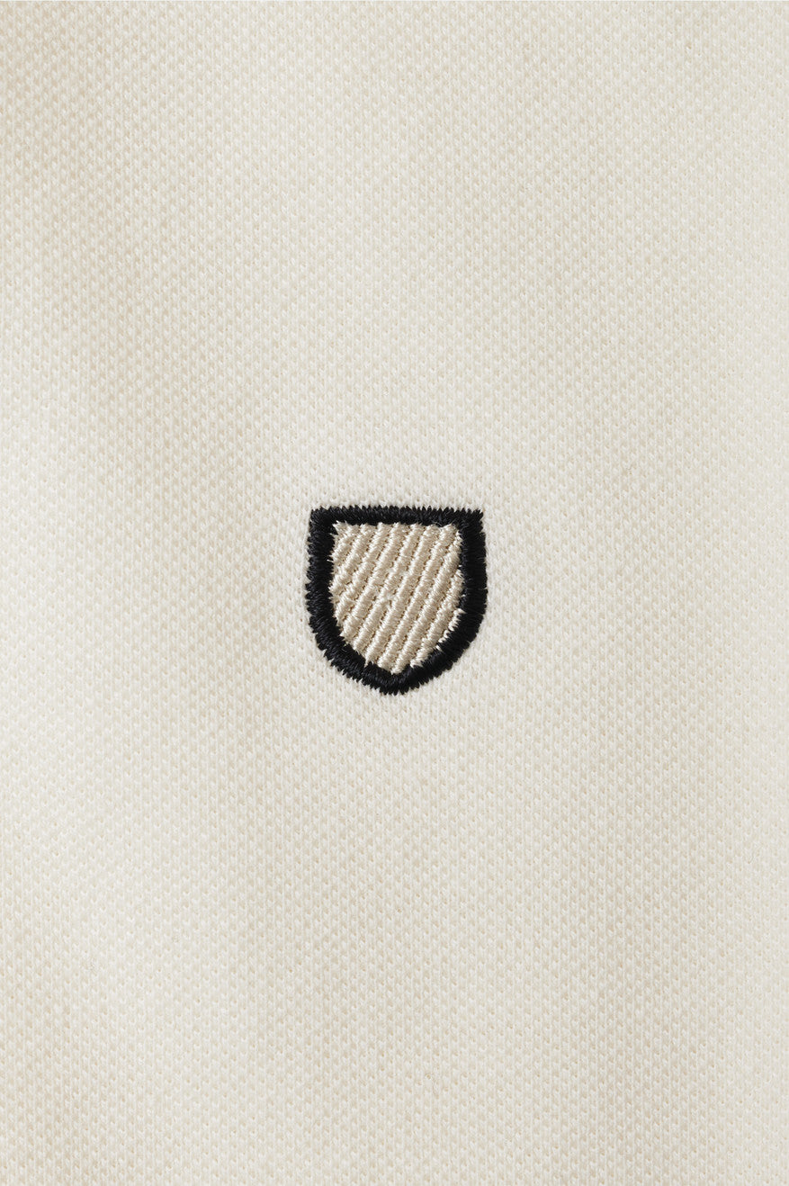 Knitwear Brixton Proper S/S Polo Masculino Branco Pretas | SHDIE-8931