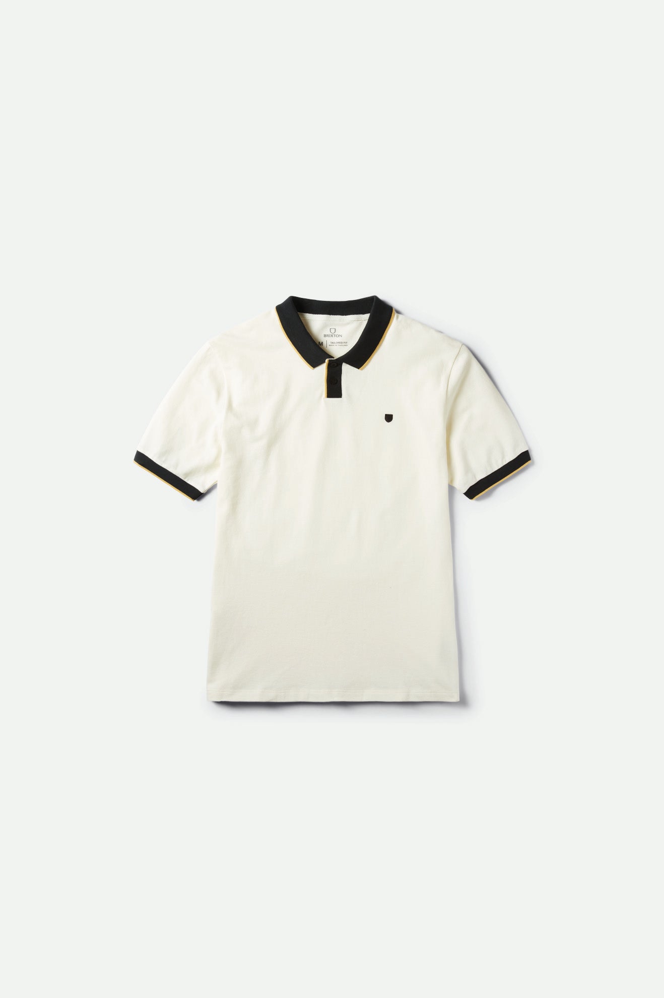 Knitwear Brixton Proper S/S Polo Masculino Branco Pretas | SHDIE-8931