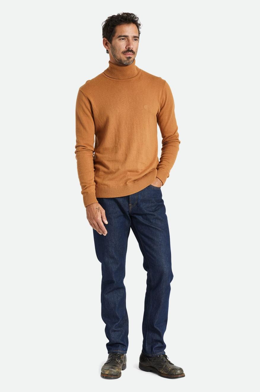 Knitwear Brixton Reserve Cashmere L/S Turtleneck Masculino Marrom | ODWMQ-6724