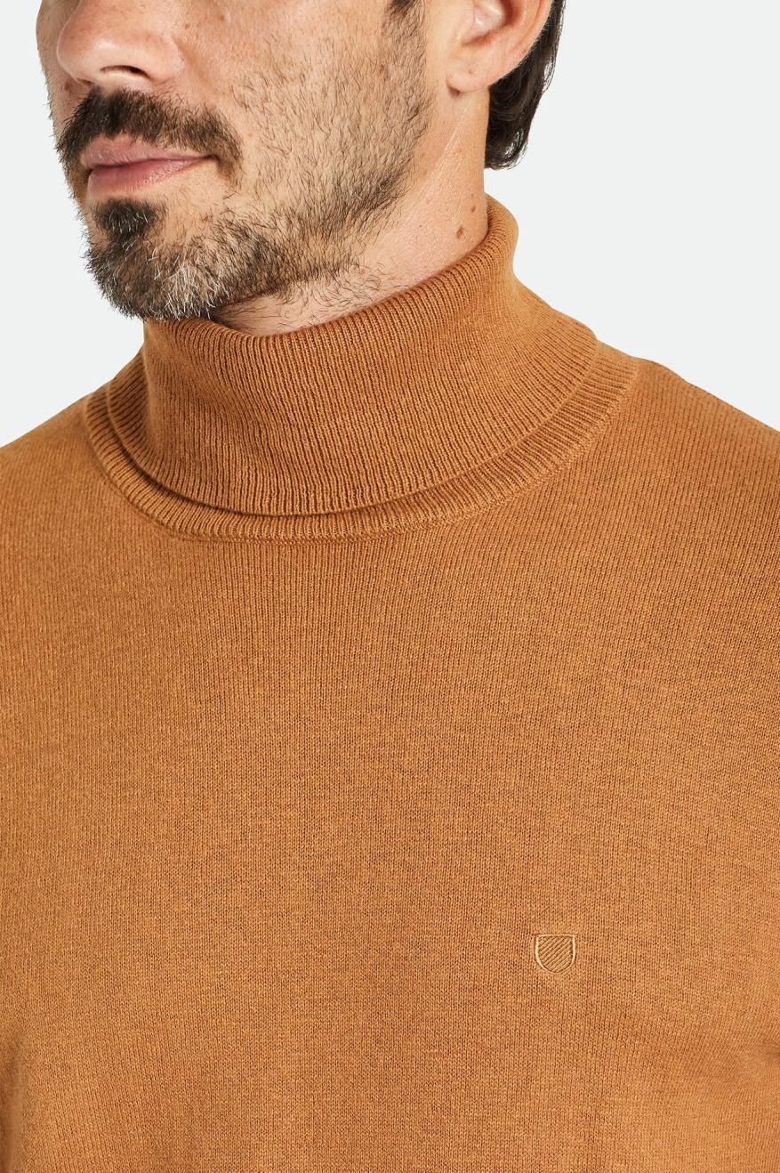 Knitwear Brixton Reserve Cashmere L/S Turtleneck Masculino Marrom | ODWMQ-6724