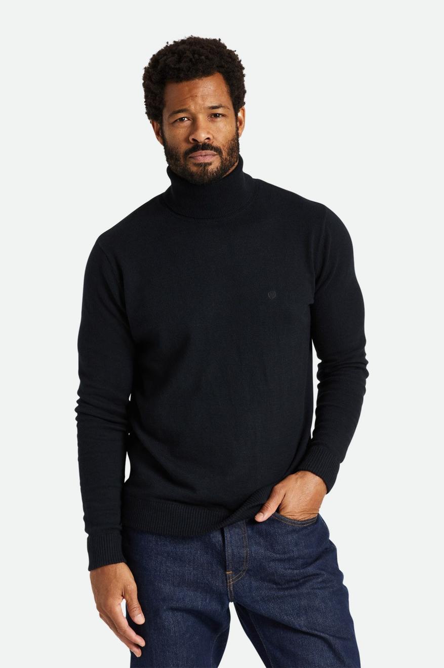 Knitwear Brixton Reserve Cashmere L/S Turtleneck Masculino Pretas | XPYEM-4567