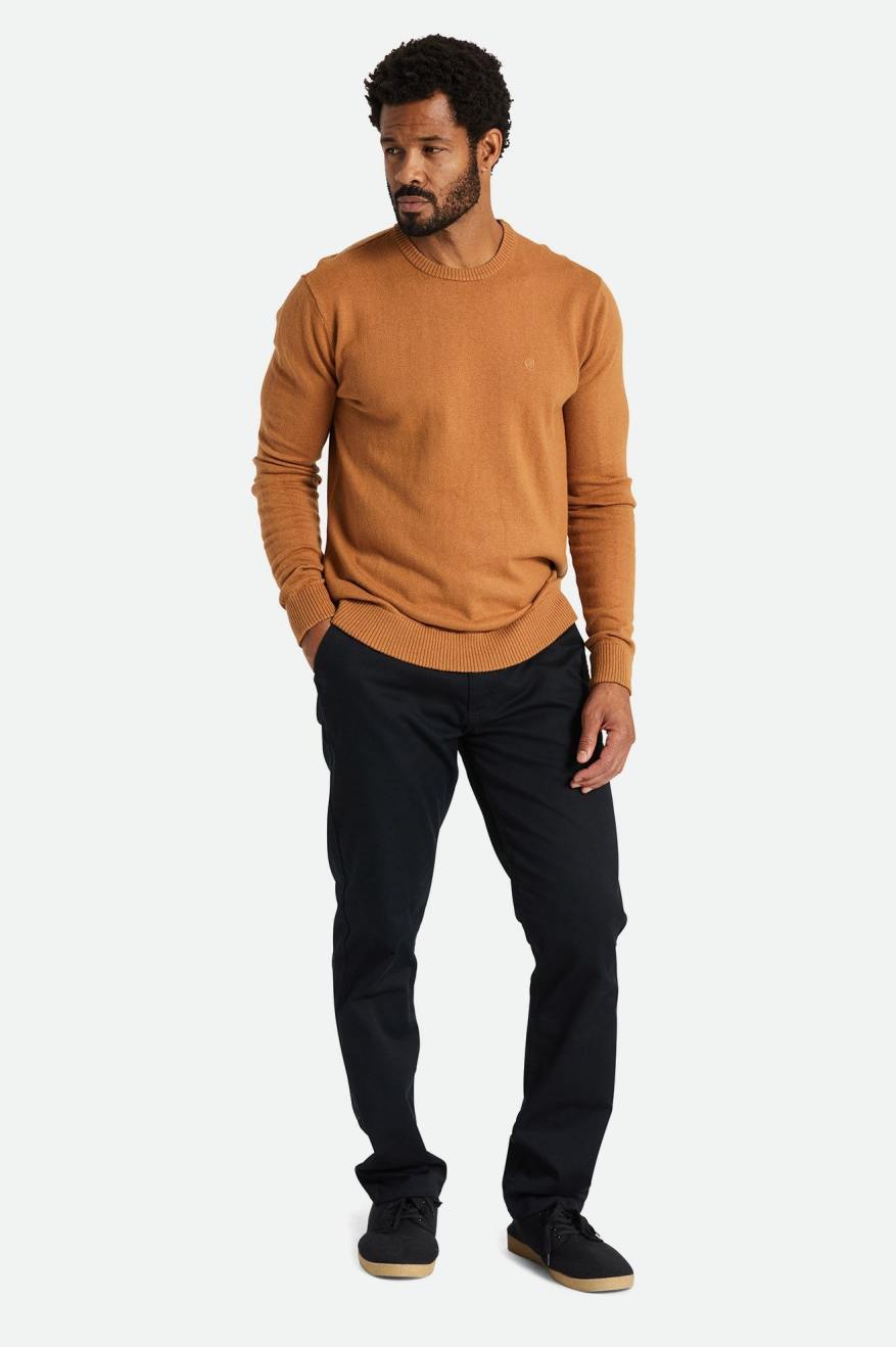 Knitwear Brixton Reserve Cashmere Moletom Masculino Marrom | LCZSQ-3204