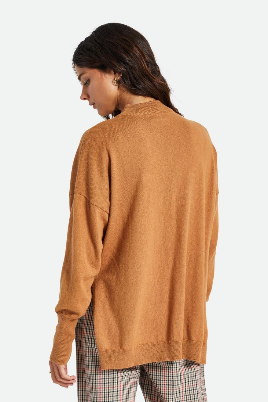 Suéteres Brixton Reserve Oversized Cashmere Feminino Marrom | MNCJU-9084