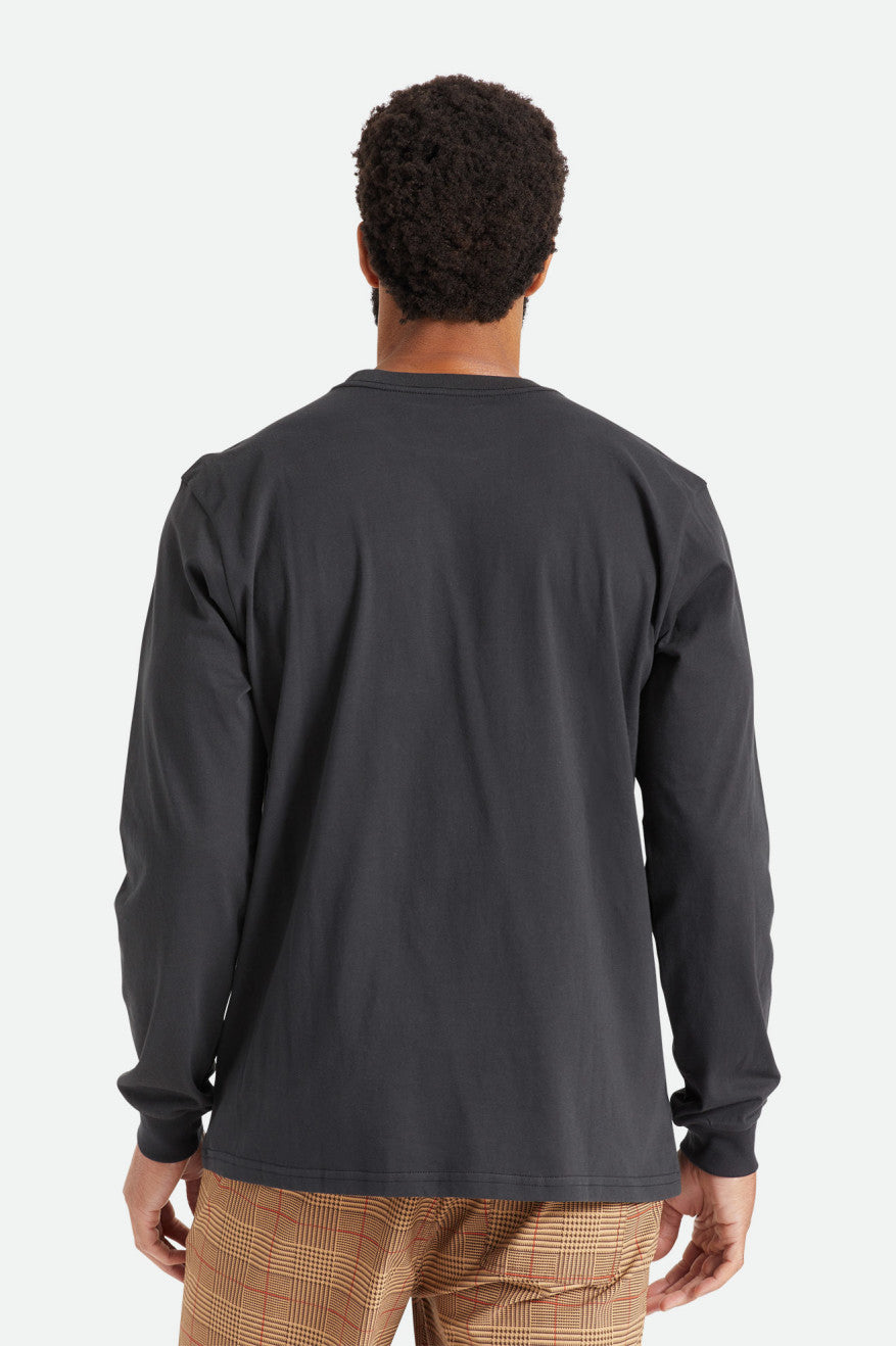 Tops Brixton Basic L/S Pocket Masculino Pretas | AGKUP-1508