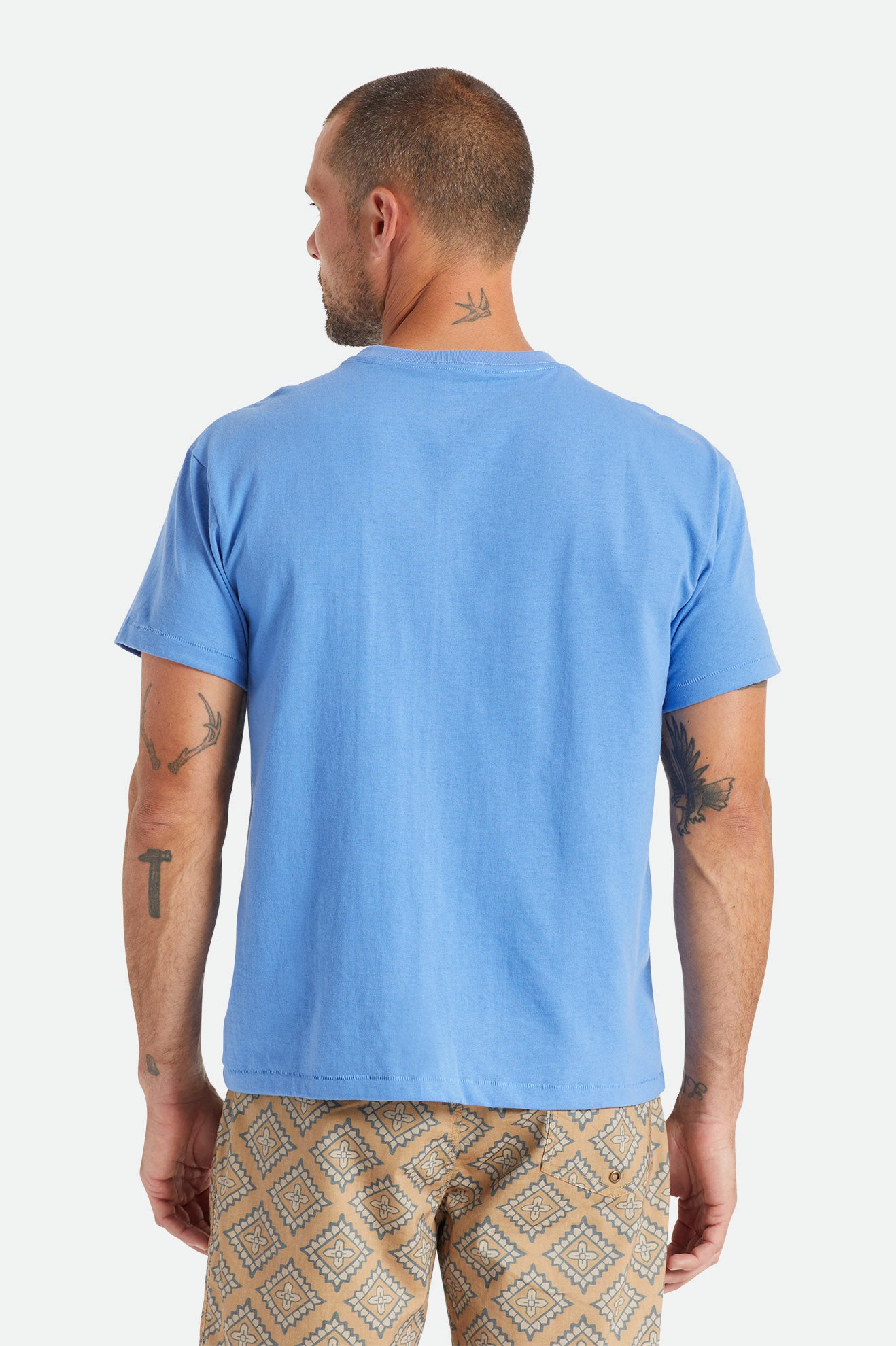 Tops Brixton Basic S/S Pocket Masculino Azuis | BRCXH-9720