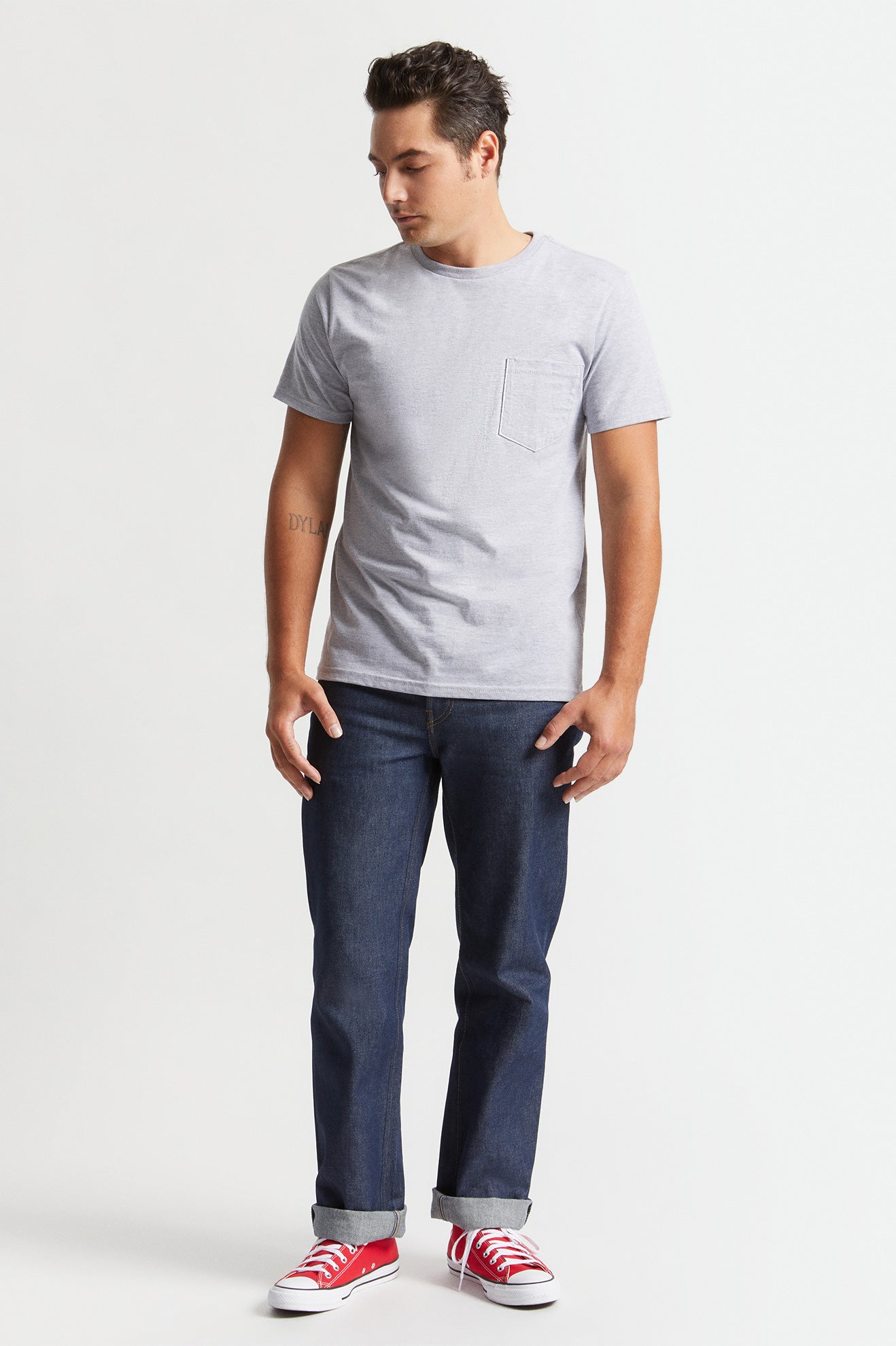 Tops Brixton Basic S/S Pocket Masculino Cinzentas | XAJBN-4365