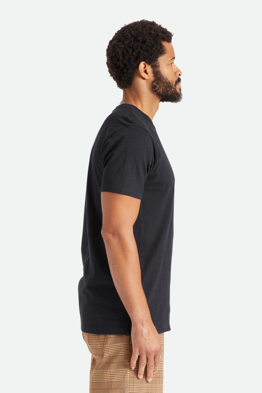 Tops Brixton Basic Slub S/S Pocket Masculino Pretas | UEGXZ-9645