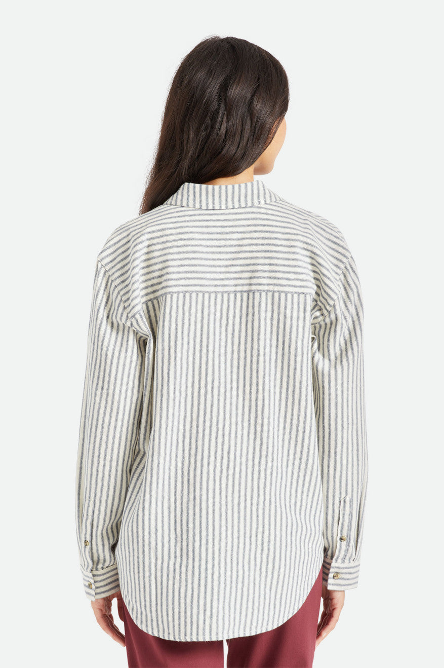 Tops Brixton Bowery Boyfriend L/S Feminino Stripes | QVZJA-8436