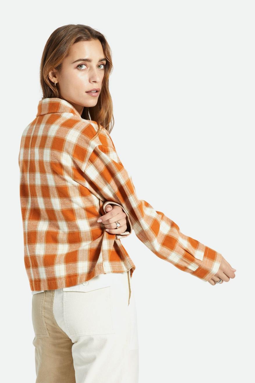 Tops Brixton Bowery L/S Feminino Laranja | TNRSW-6052