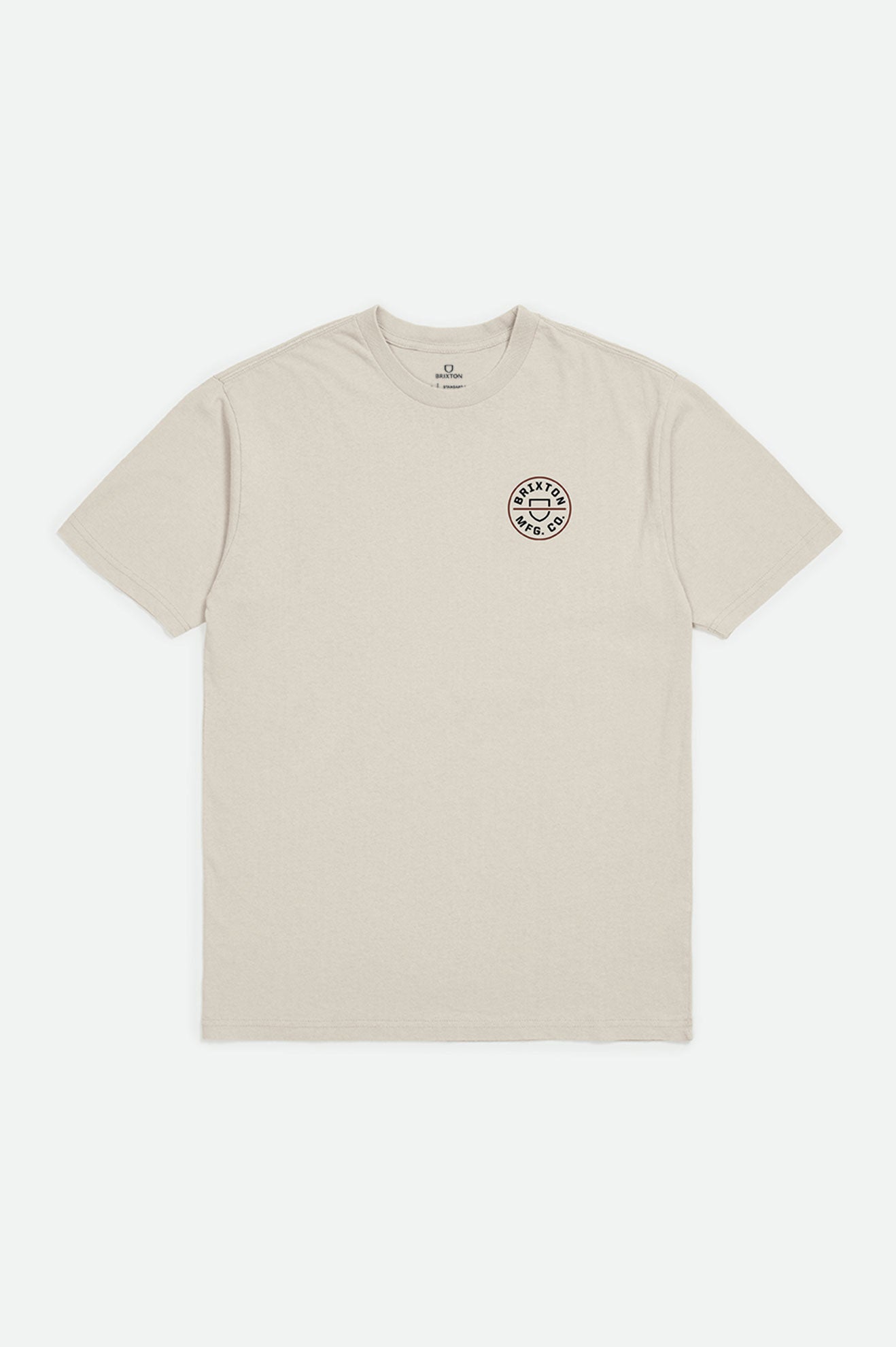 Tops Brixton Crest II S/S Standard Masculino Creme | PNSMI-7304