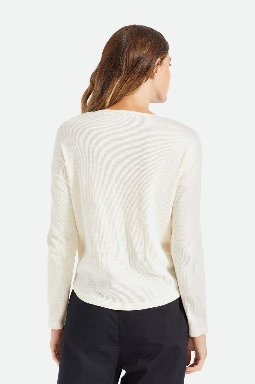 Tops Brixton Monty L/S Henley Feminino Branco | CDTAN-8703