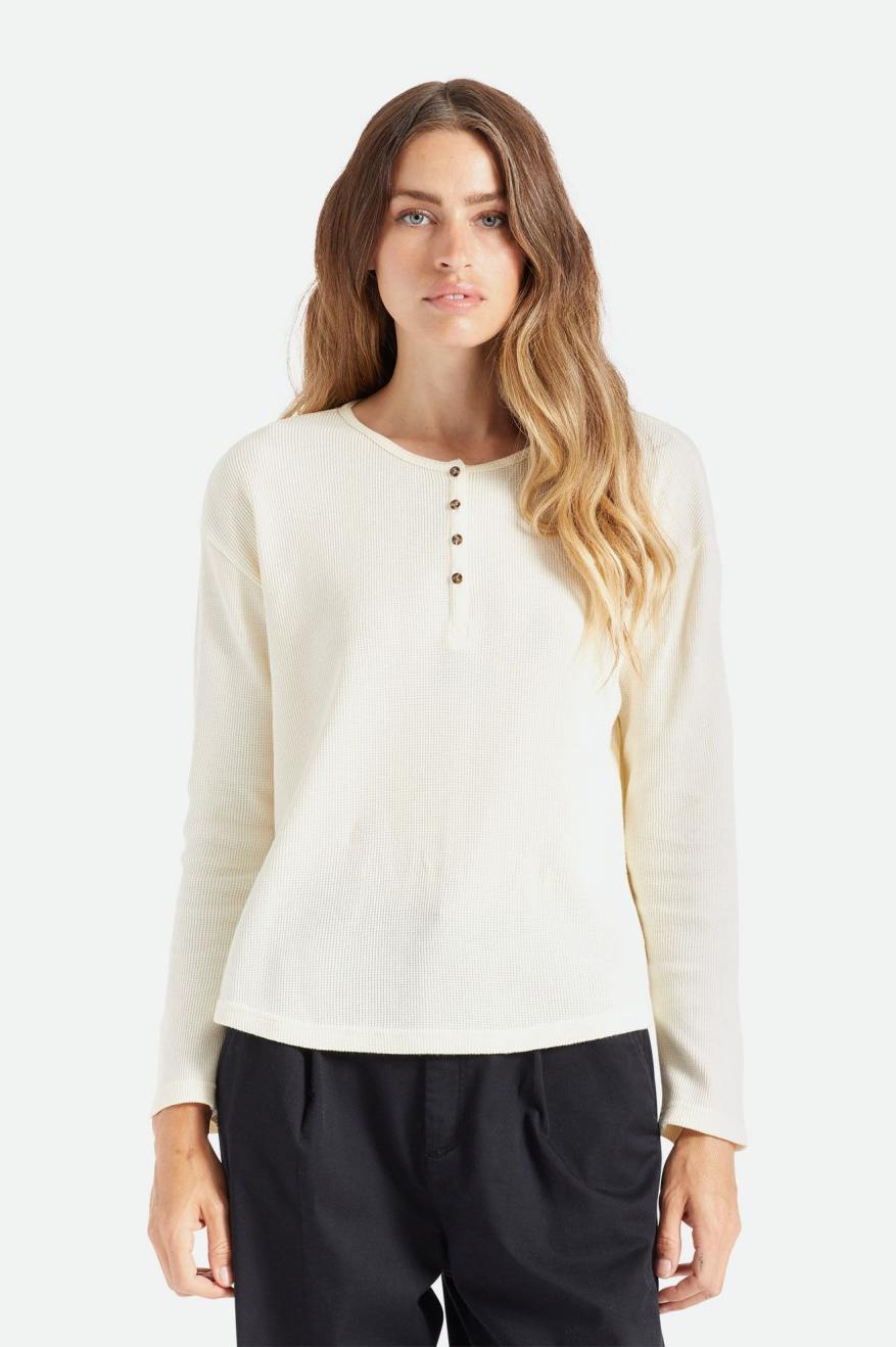 Tops Brixton Monty L/S Henley Feminino Branco | CDTAN-8703