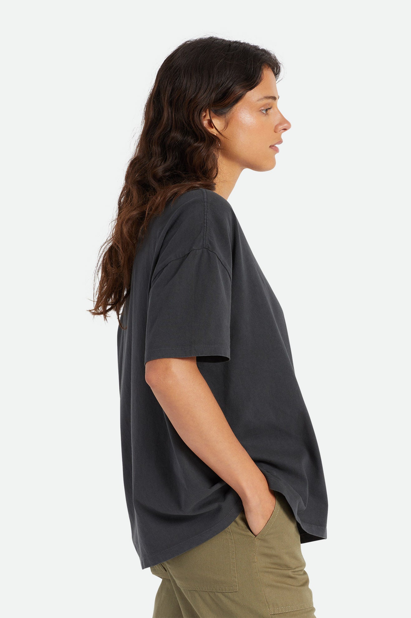 Tops Brixton Oversized Boyfriend Tee Feminino Pretas | ACFMP-0682