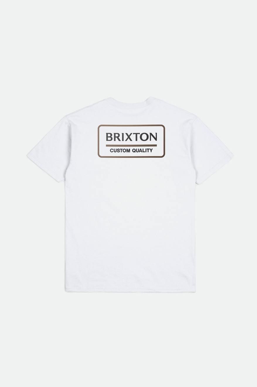 Tops Brixton Palmer Proper S/S Standard Masculino Branco Pretas | VHTPU-0123