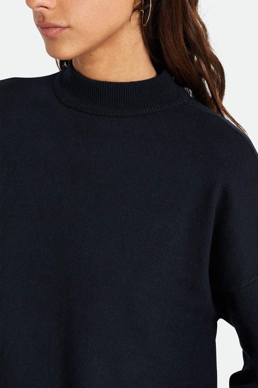 Tops Brixton Reserve Oversized Cashmere Moletom Feminino Pretas | KEYOD-0827