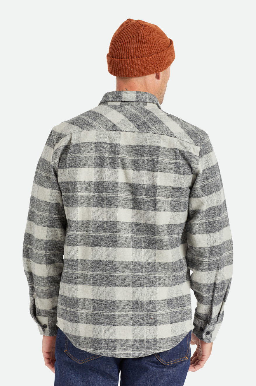 Tops De Flanela Brixton Bowery Heavy Weight L/S Masculino Pretas Cinzentas | BTQID-9768