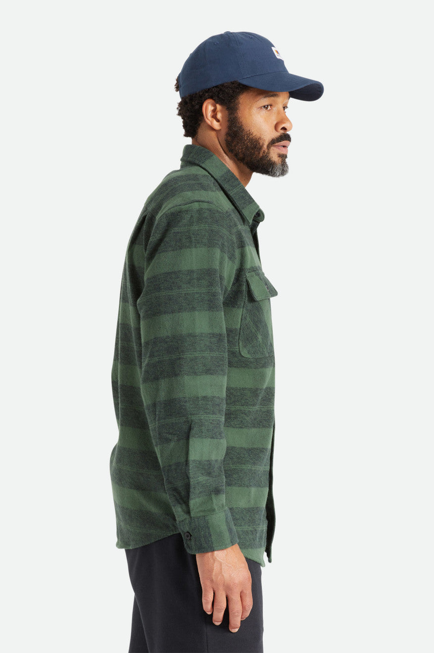 Tops De Flanela Brixton Bowery Heavy Weight L/S Masculino Verdes | NECXM-3569