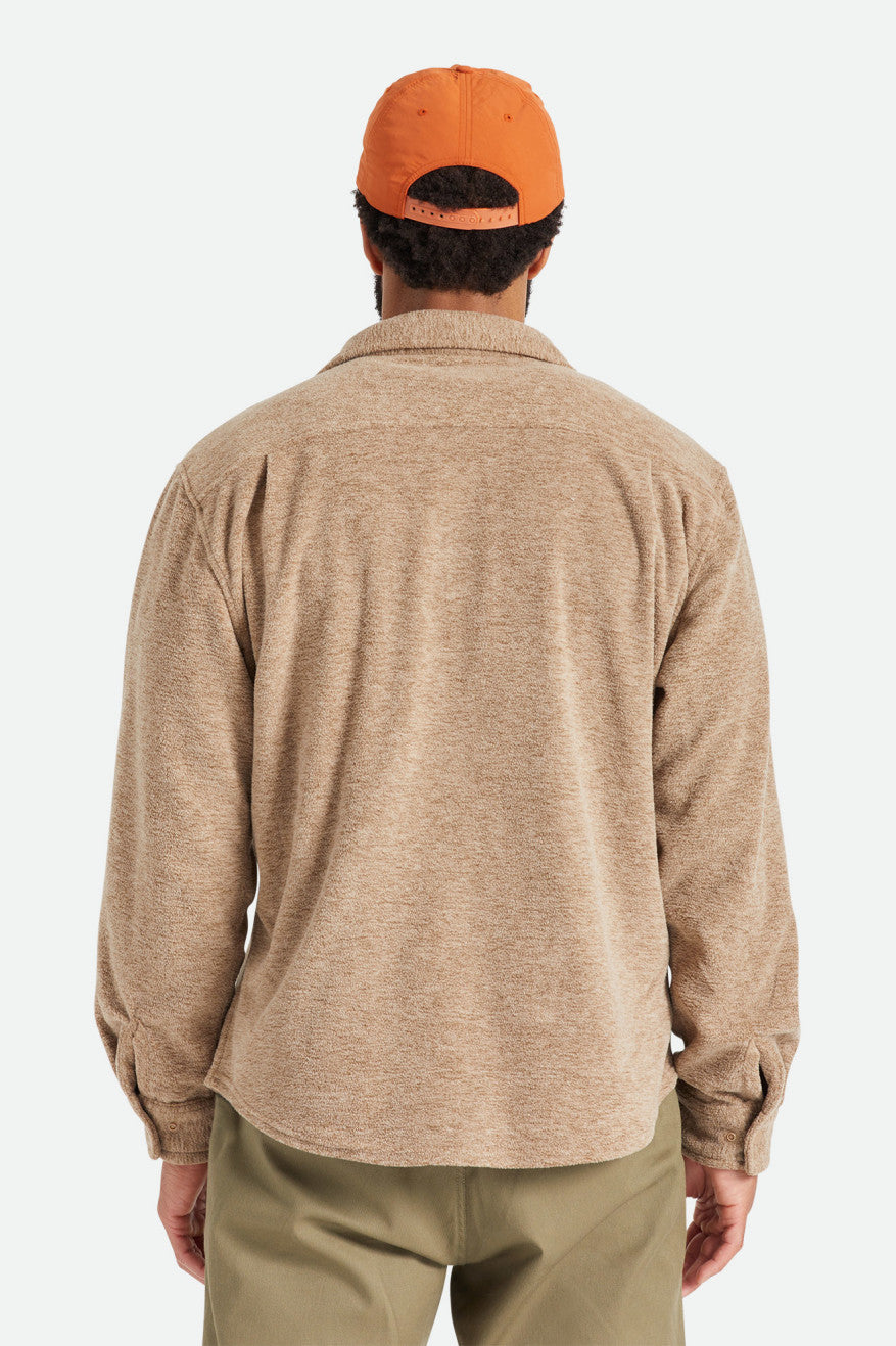 Tops De Flanela Brixton Bowery L/S Arctic Stretch Fleece Masculino Bege | MYCGJ-5342