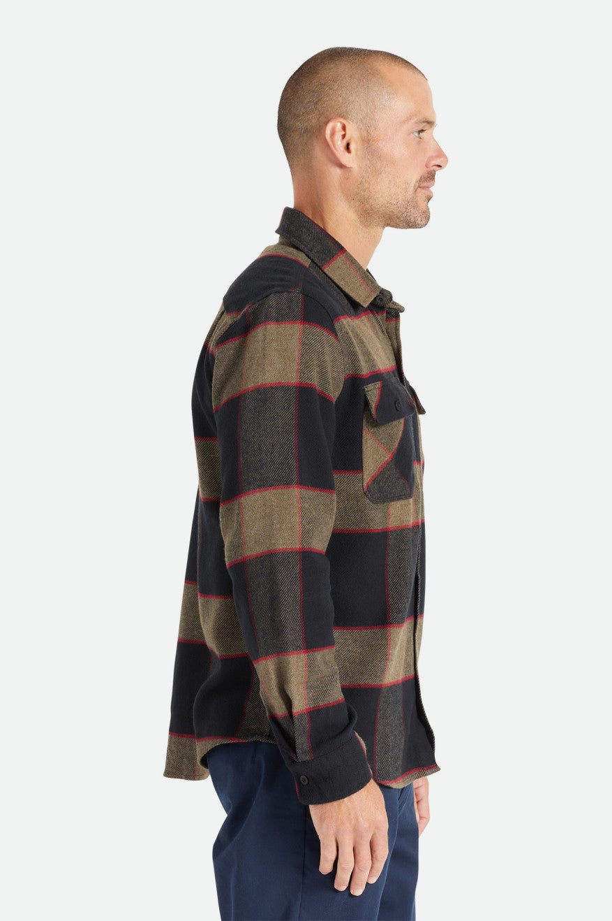 Tops De Flanela Brixton Bowery L/S Masculino Cinzentas | OPIXB-7958