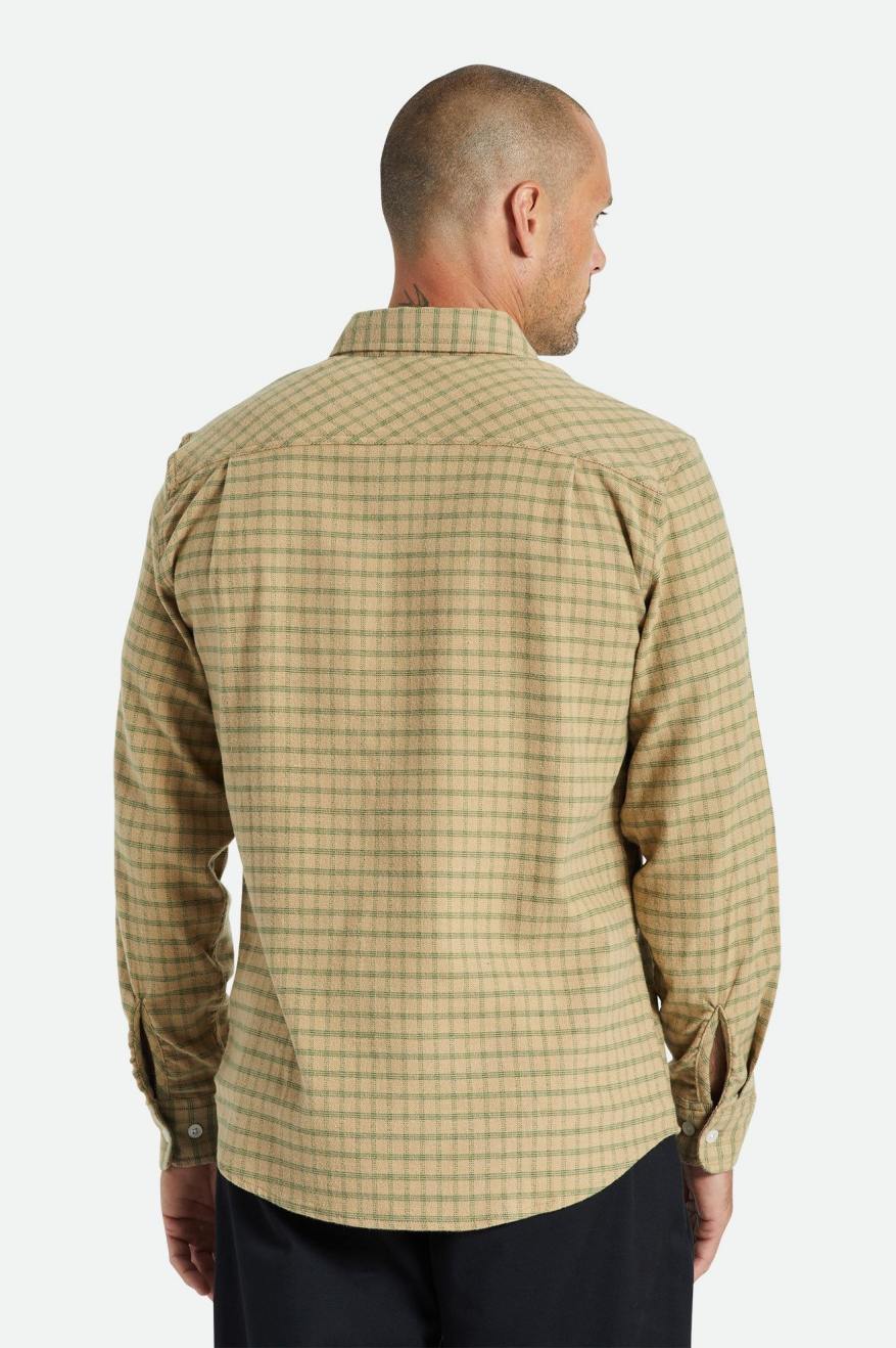 Tops De Flanela Brixton Bowery Stretch L/S Utility Masculino Bege Verde Oliva | EOIDH-8532