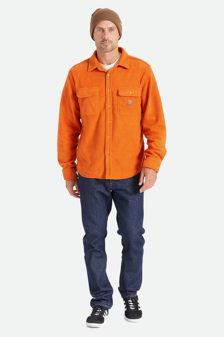 Tops Tecidos Brixton Bowery L/S Arctic Stretch Fleece Masculino Laranja | TGFMP-6932