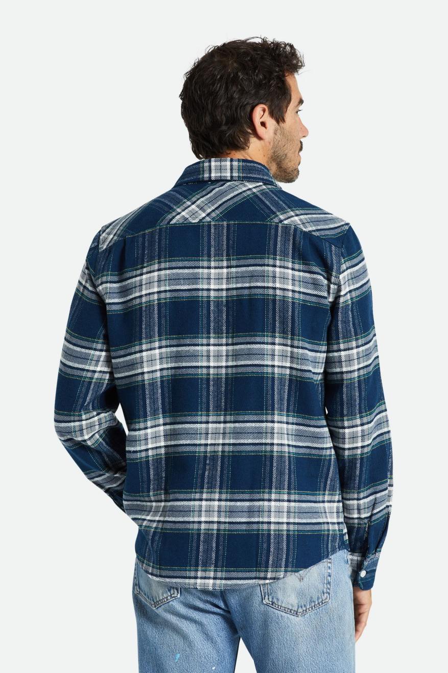 Tops Tecidos Brixton Bowery L/S Masculino Cinzentas | QXVTE-1097